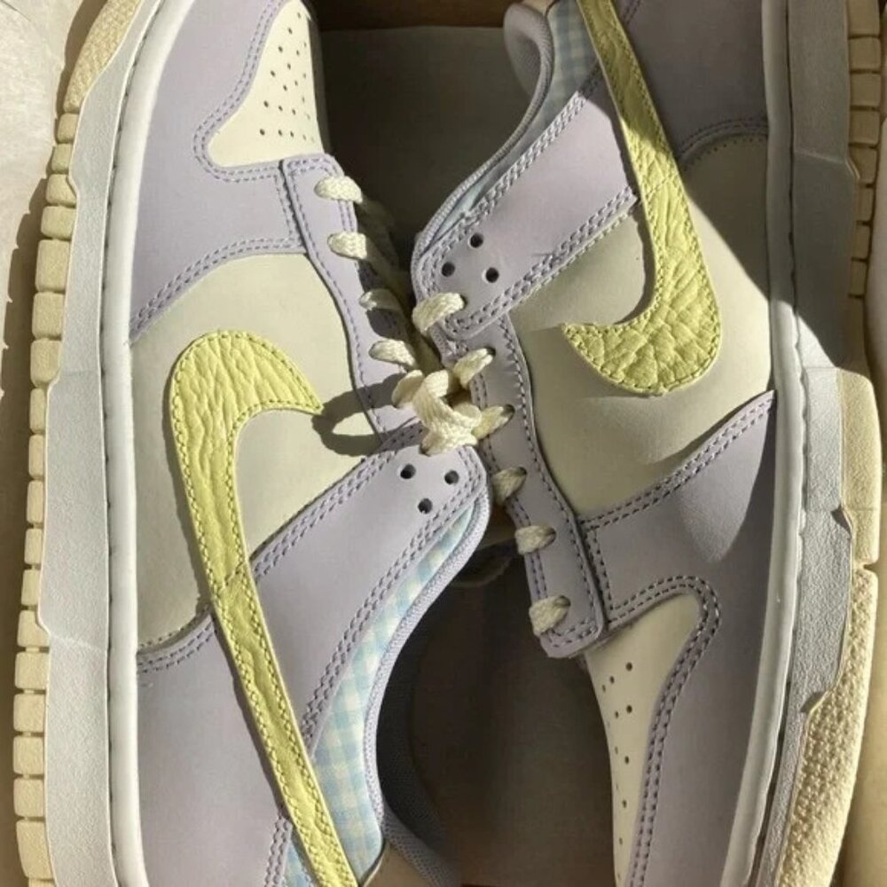 Nike Dunk Low SE GS spring pastel gingham FJ4641-536, Mens/Youth 6 /Women's 7.5 - Picture 2 of 9